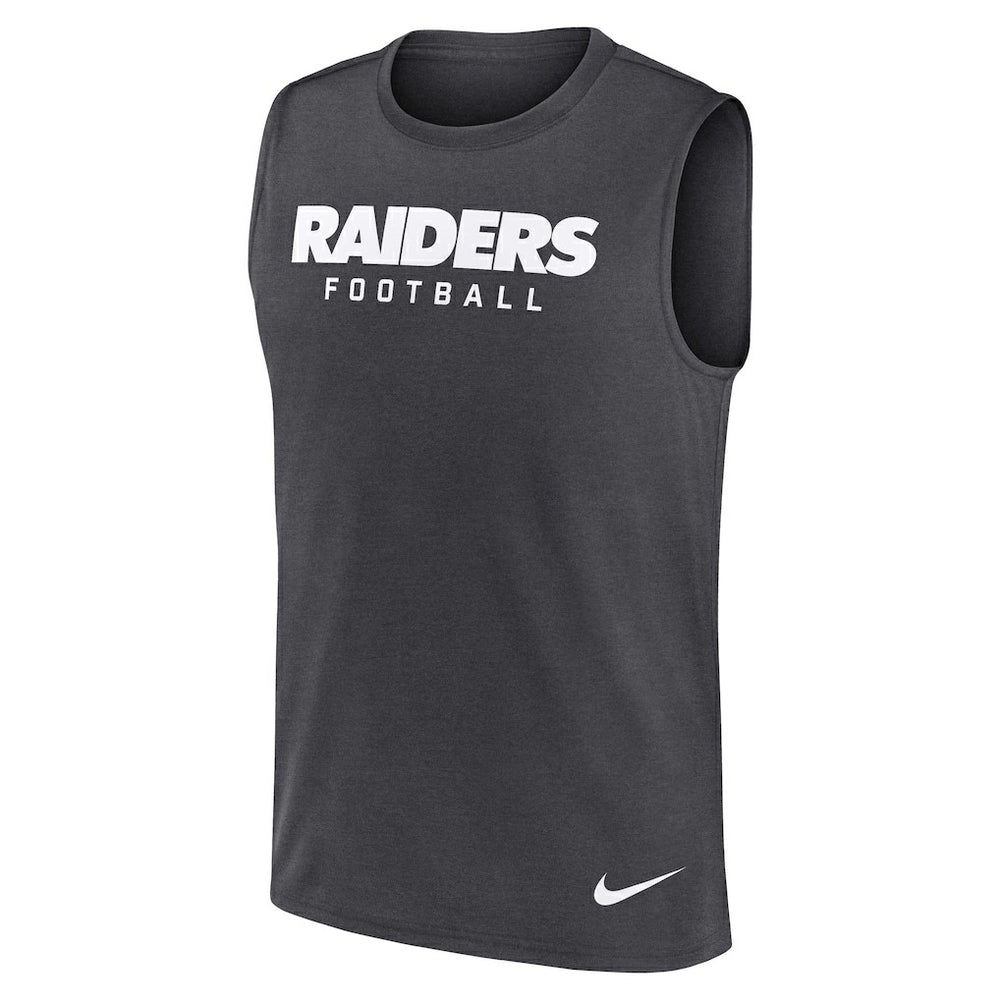 Las Vegas Raiders Primetime Legend Dri-FIT Muscle Tank Top - Charcoal Tops