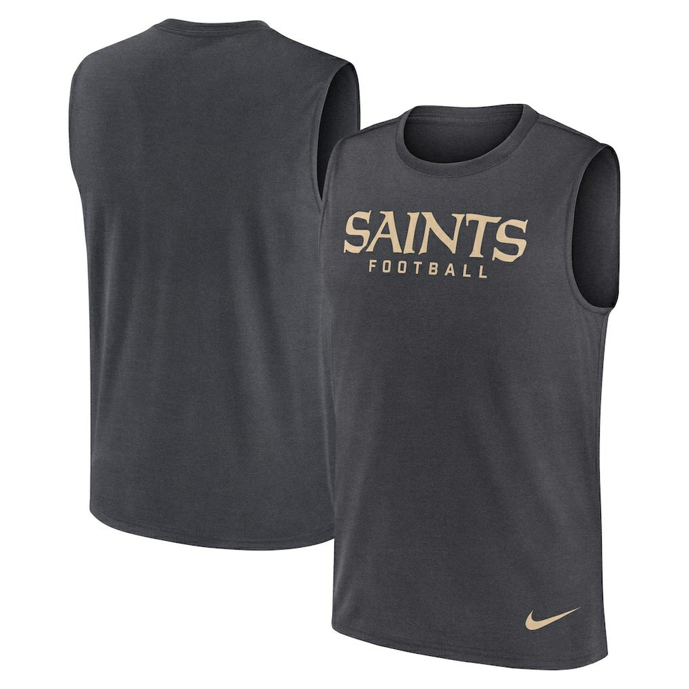 New Orleans Saints Primetime Legend Dri-FIT Muscle Tank Top - Charcoal Tops