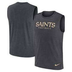 New Orleans Saints Primetime Legend Dri-FIT Muscle Tank Top - Charcoal Tops
