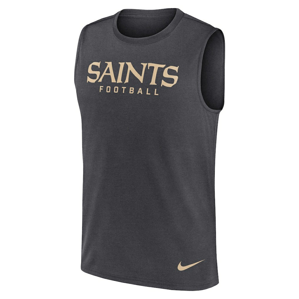New Orleans Saints Primetime Legend Dri-FIT Muscle Tank Top - Charcoal Tops