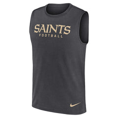 New Orleans Saints Primetime Legend Dri-FIT Muscle Tank Top - Charcoal Tops