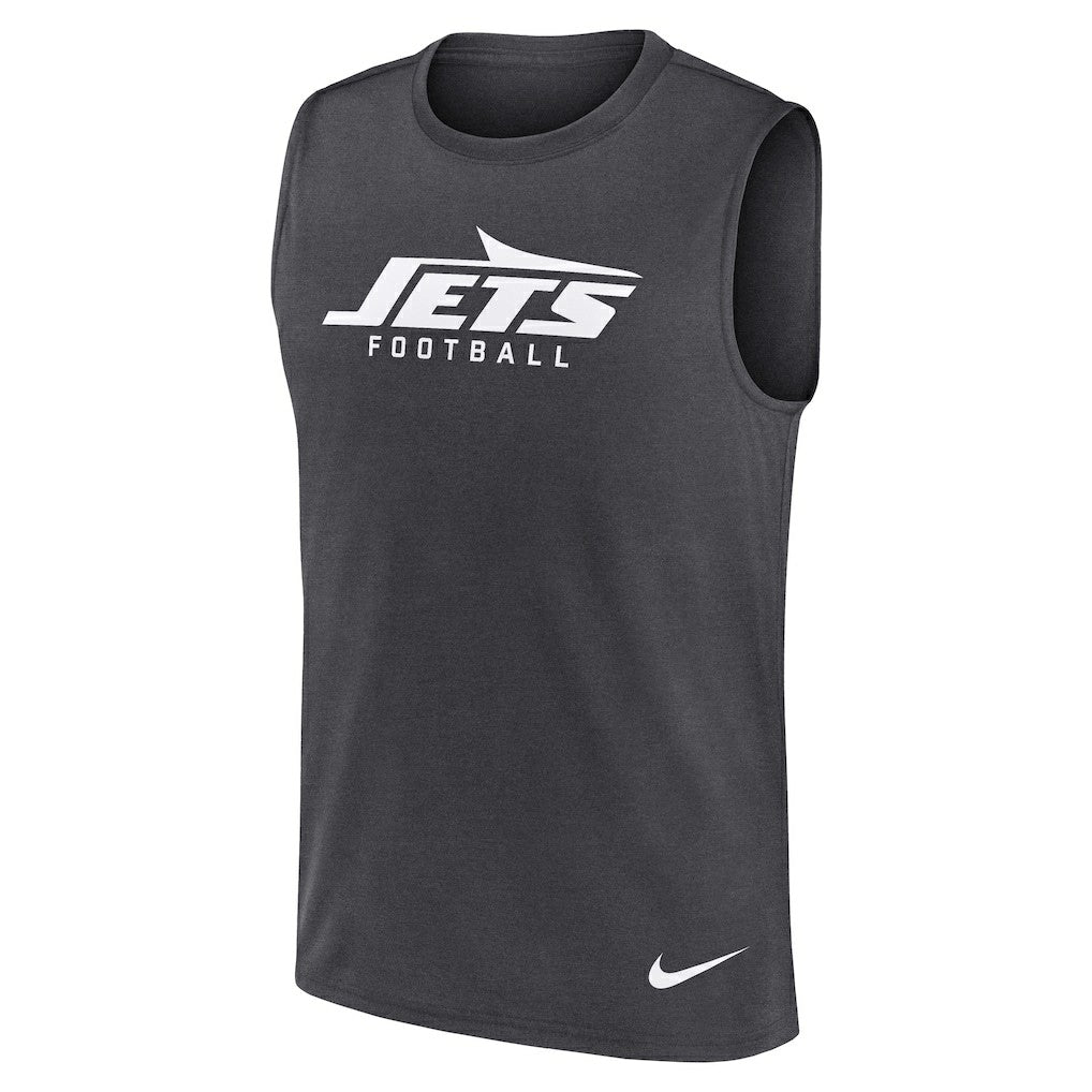 New York Jets Primetime Legend Dri-FIT Muscle Tank Top - Charcoal Tops