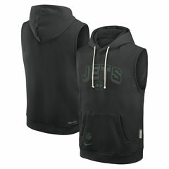 New York Jets Sideline Standard Issue Dri-FIT Sleeveless Hoodie - Black Hoodies