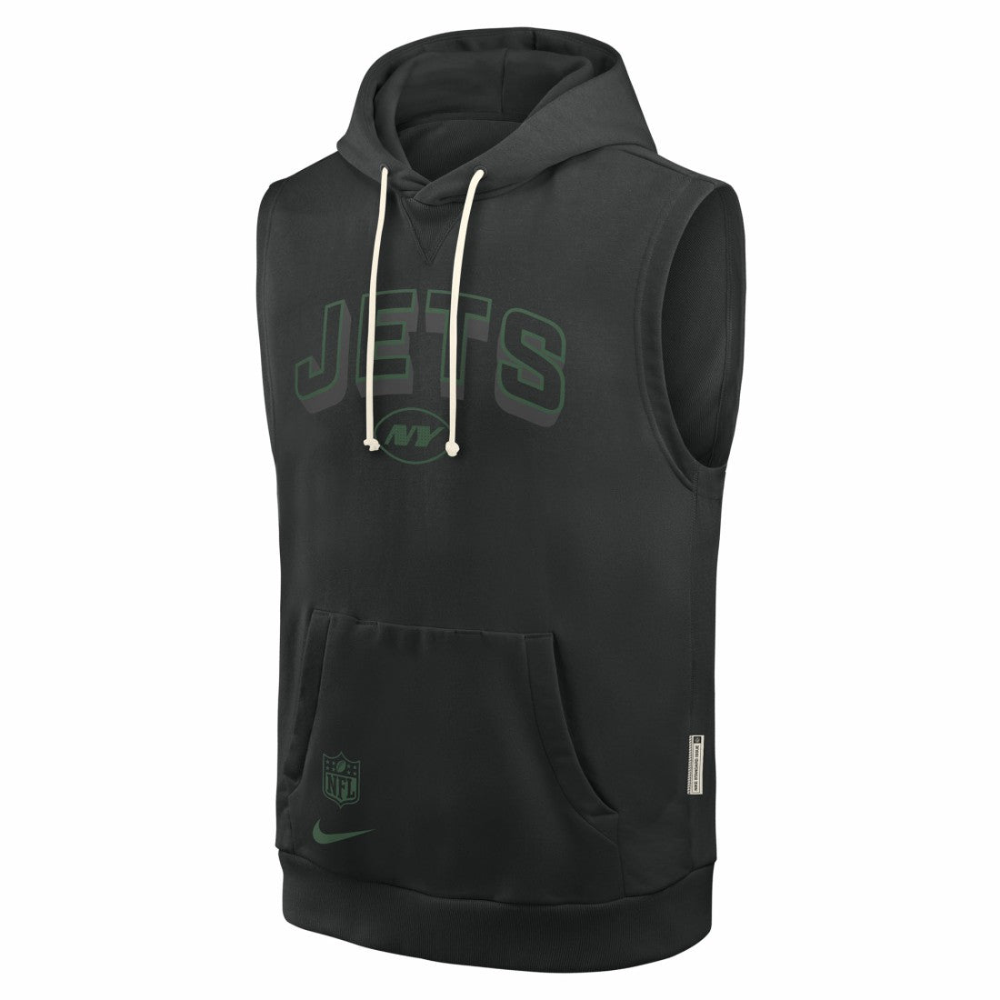 New York Jets Sideline Standard Issue Dri-FIT Sleeveless Hoodie - Black Hoodies