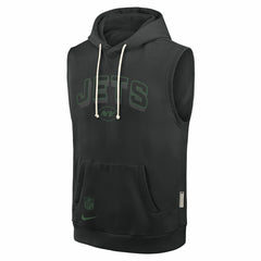 New York Jets Sideline Standard Issue Dri-FIT Sleeveless Hoodie - Black Hoodies
