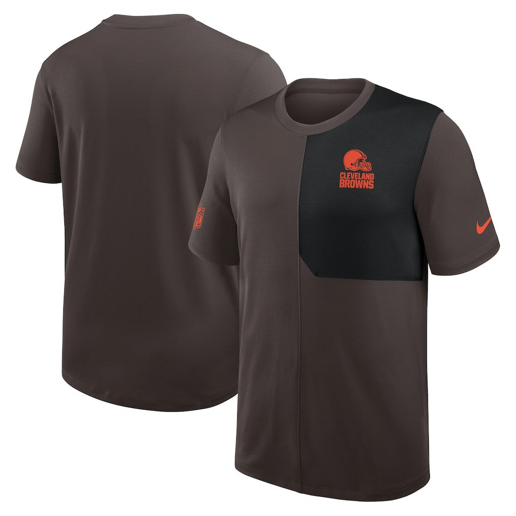 Cleveland Browns Sideline UV Dri-Fit Coach Shirt - Brown