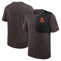 Cleveland Browns Sideline UV Dri-Fit Coach Shirt - Brown