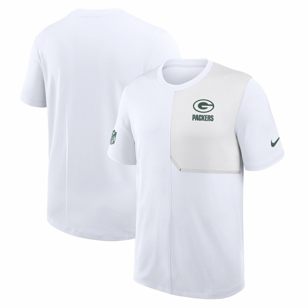 Green Bay Packers Sideline UV Dri-Fit Coach Shirt - White