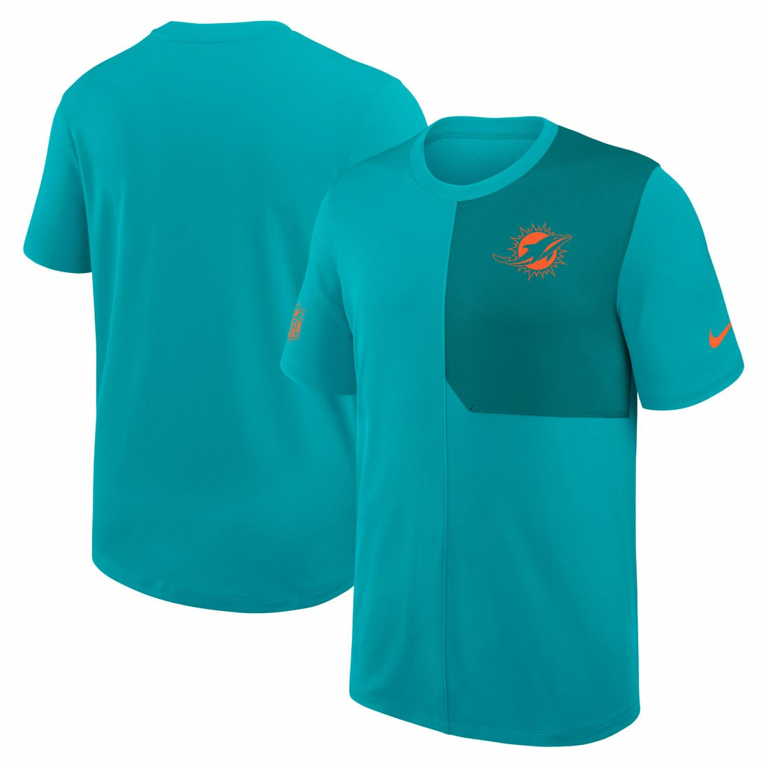 Miami Dolphins Sideline UV Dri-Fit Coach Shirt - Aqua