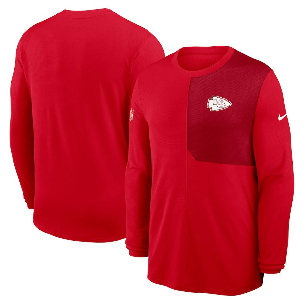 Kansas City Chiefs Sideline Coach UV Dri-FIT Long Sleeve Shirt - Red