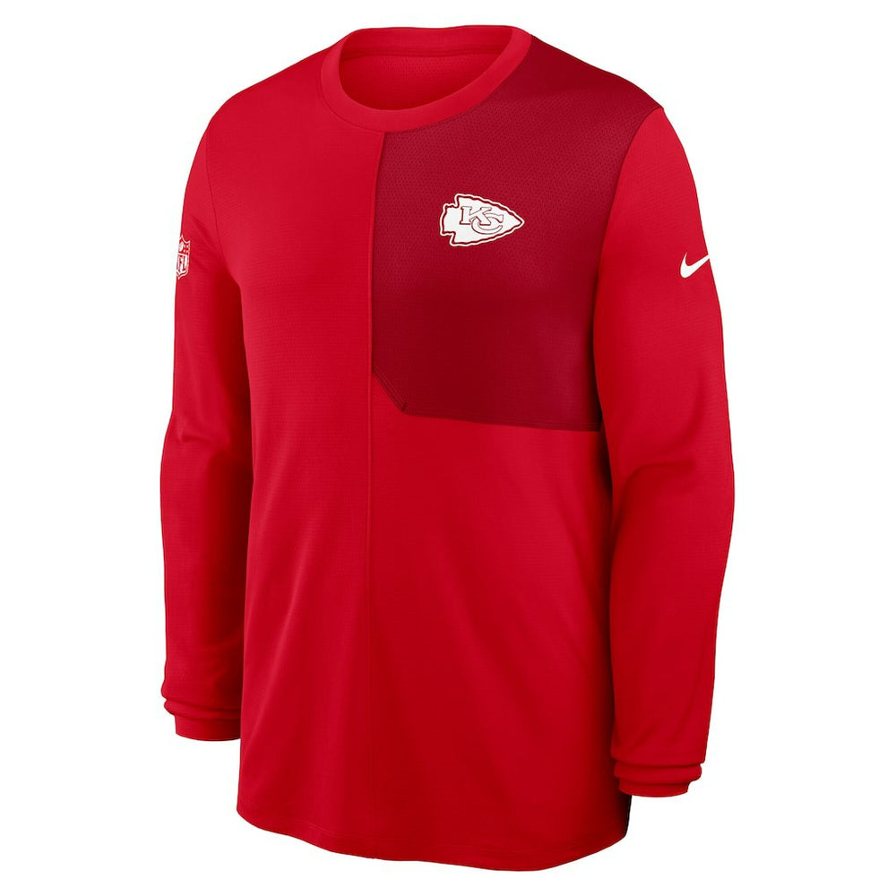 Kansas City Chiefs Sideline Coach UV Dri-FIT Long Sleeve Shirt - Red