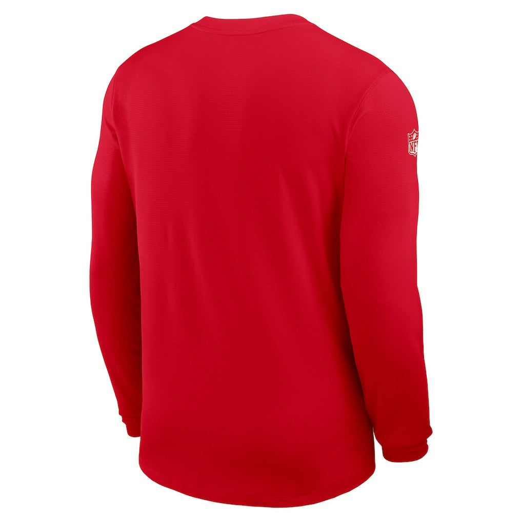 Kansas City Chiefs Sideline Coach UV Dri-FIT Long Sleeve Shirt - Red