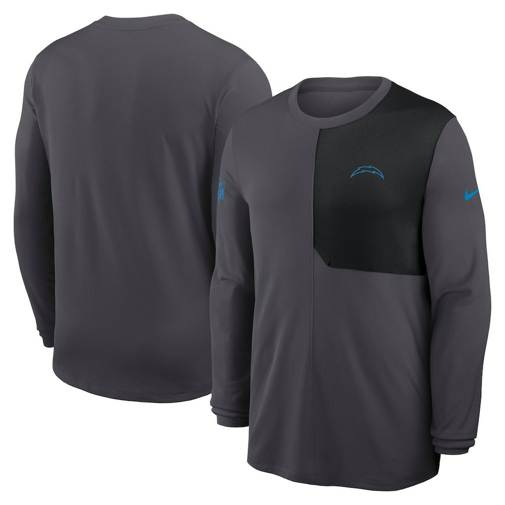 Los Angeles Chargers Sideline Coach UV Dri-FIT Long Sleeve Shirt - Gray