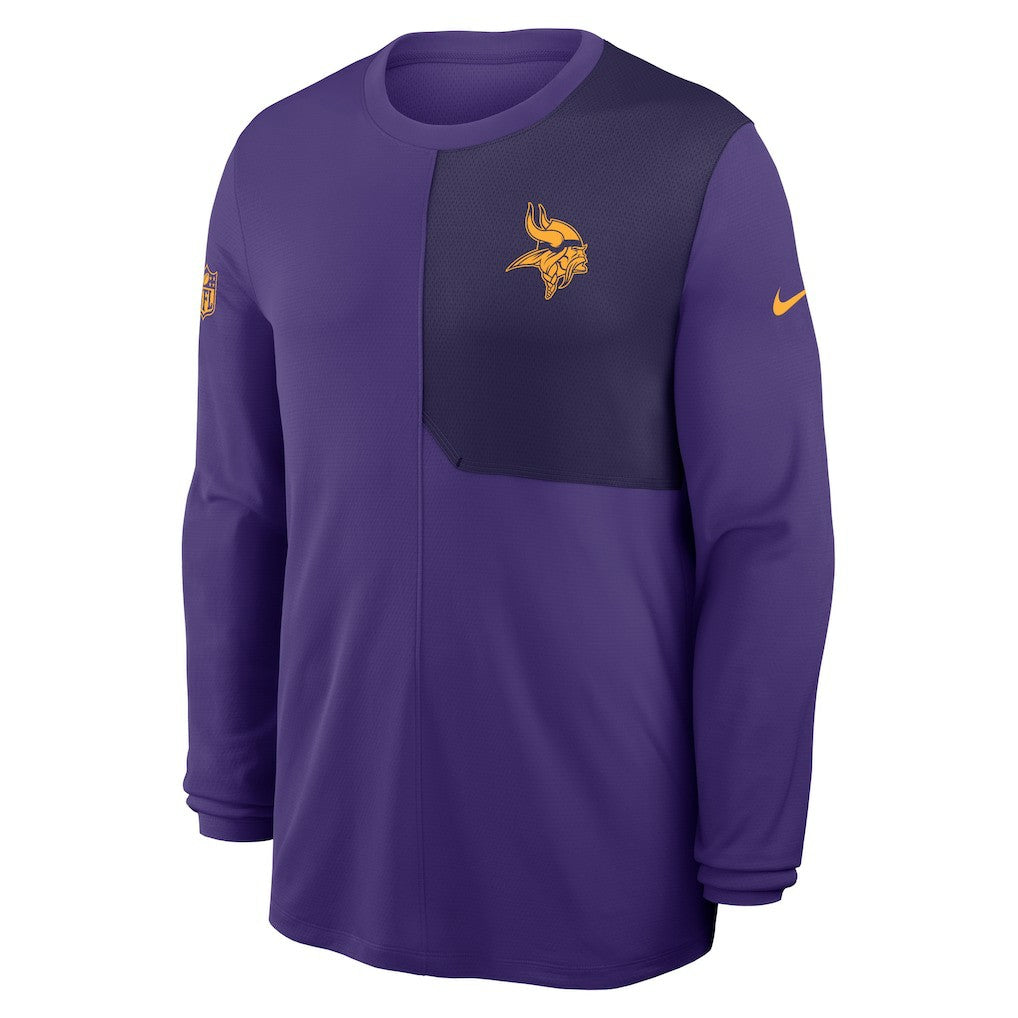 Minnesota Vikings Sideline Coach UV Dri-FIT Long Sleeve Shirt - Purple