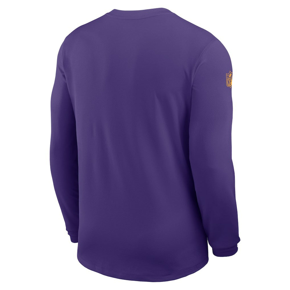 Minnesota Vikings Sideline Coach UV Dri-FIT Long Sleeve Shirt - Purple