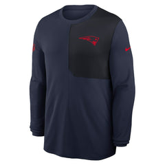 New England Patriots Sideline Coach UV Dri-FIT Long Sleeve Shirt - Navy