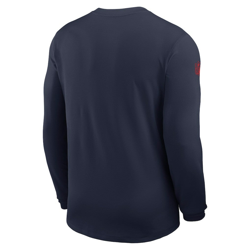 New England Patriots Sideline Coach UV Dri-FIT Long Sleeve Shirt - Navy