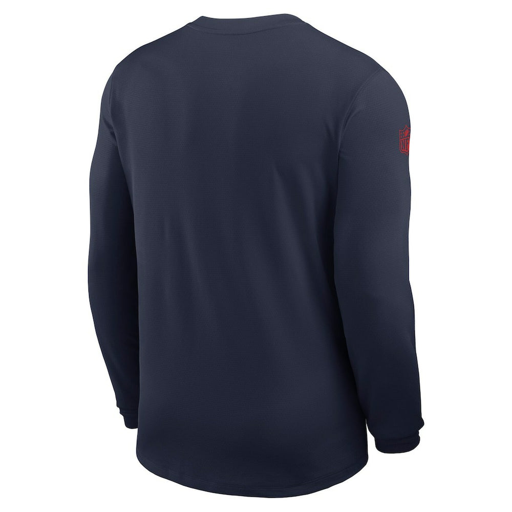 New England Patriots Sideline Coach UV Dri-FIT Long Sleeve Shirt - Navy