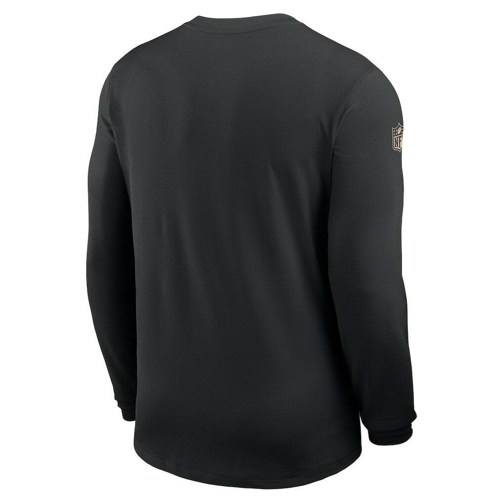 New Orleans Saints Sideline Coach UV Dri-FIT Long Sleeve Shirt - Black