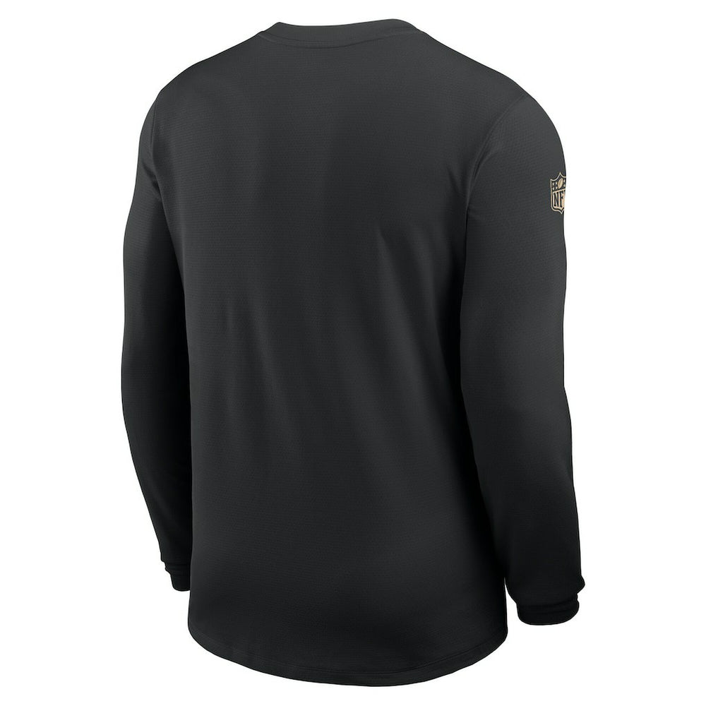 New Orleans Saints Sideline Coach UV Dri-FIT Long Sleeve Shirt - Black