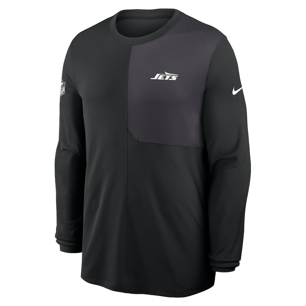 New York Jets Sideline Coach UV Dri-FIT Long Sleeve Shirt - Black