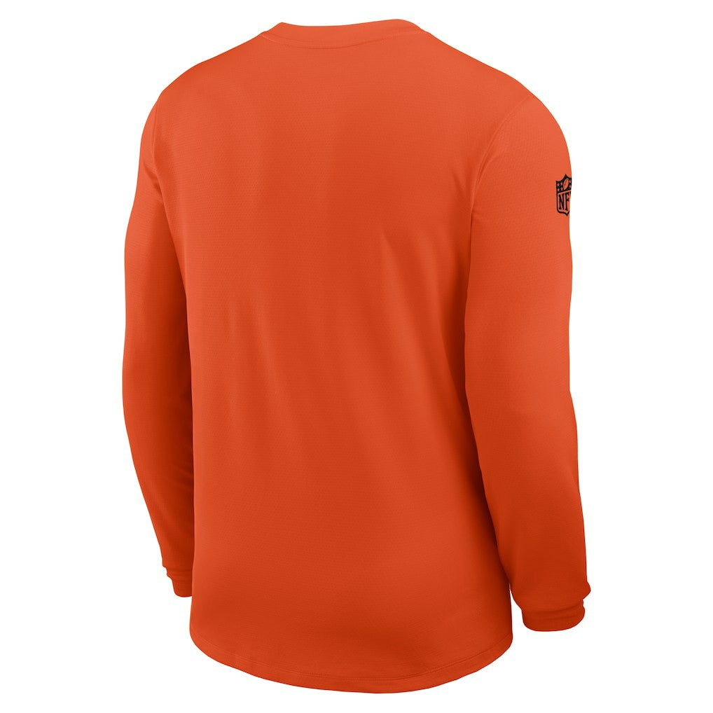 Cincinnati Bengals Sideline Coach UV Dri-FIT Long Sleeve Shirt - Orange