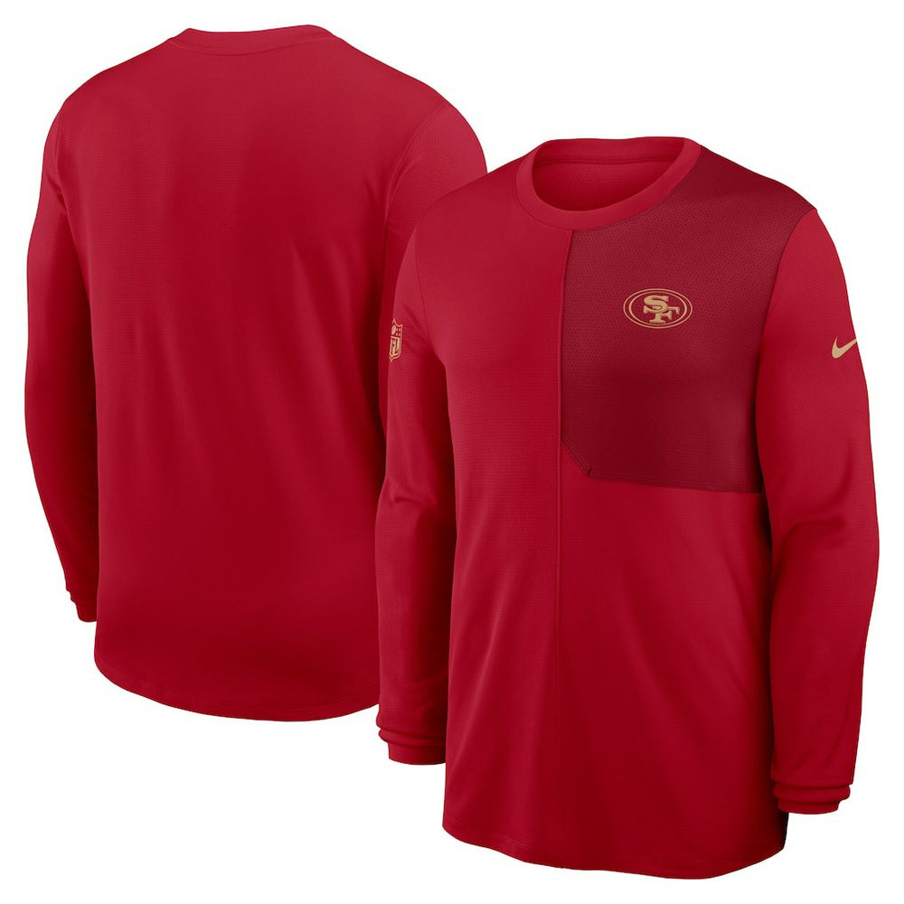 San Francisco 49ers Sideline Coach UV Dri-FIT Long Sleeve Shirt - Scarlet