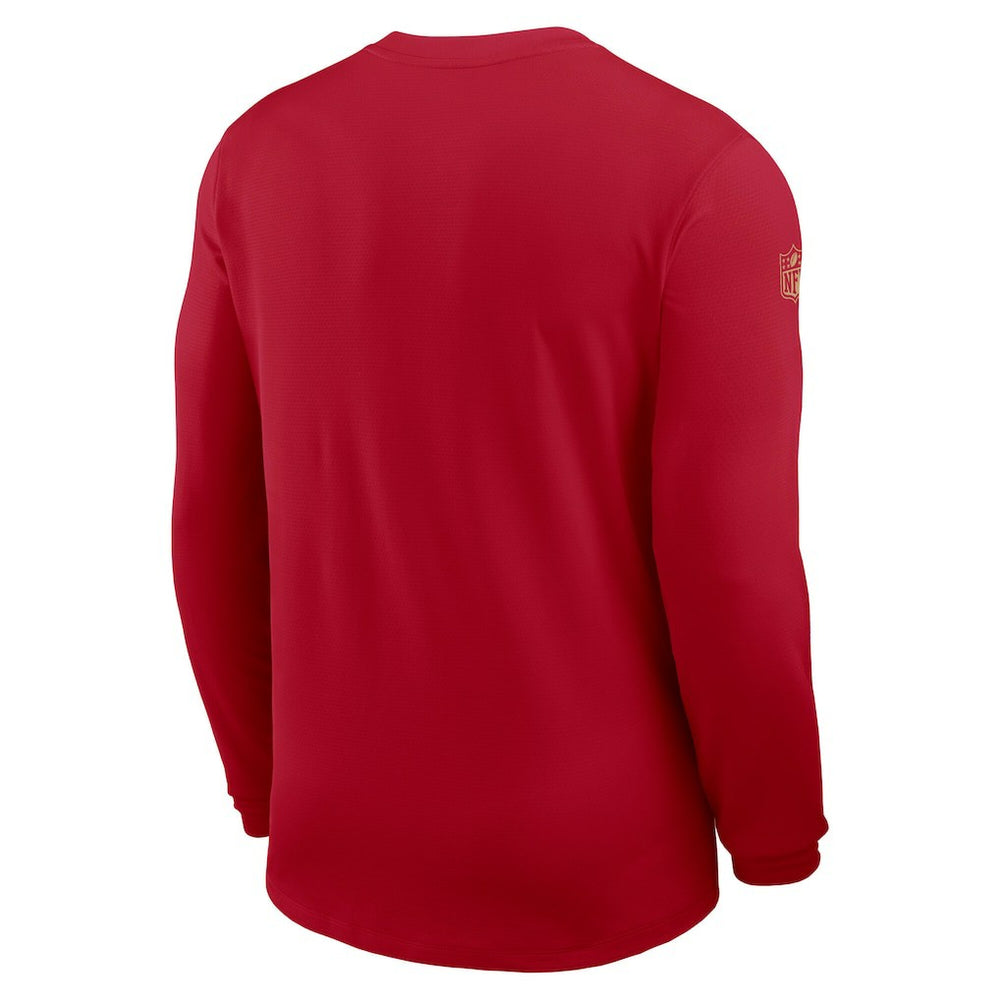 San Francisco 49ers Sideline Coach UV Dri-FIT Long Sleeve Shirt - Scarlet
