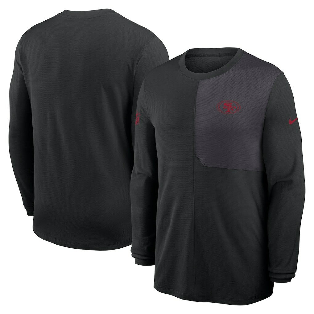 San Francisco 49ers Sideline Coach UV Dri-FIT Long Sleeve Shirt - Black