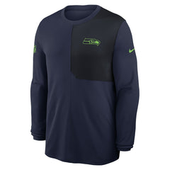 Seattle Seahawks Sideline Coach UV Dri-FIT Long Sleeve Shirt - College Navy