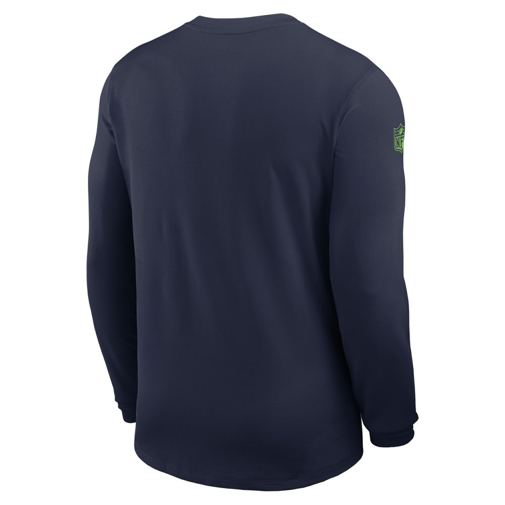 Seattle Seahawks Sideline Coach UV Dri-FIT Long Sleeve Shirt - College Navy
