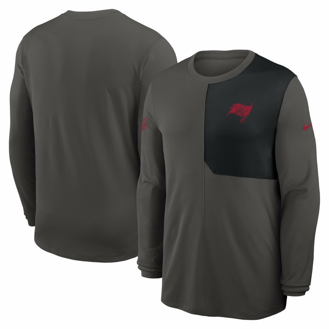 Tampa Bay Buccaneers Sideline Coach UV Dri-FIT Long Sleeve Shirt - Pewter