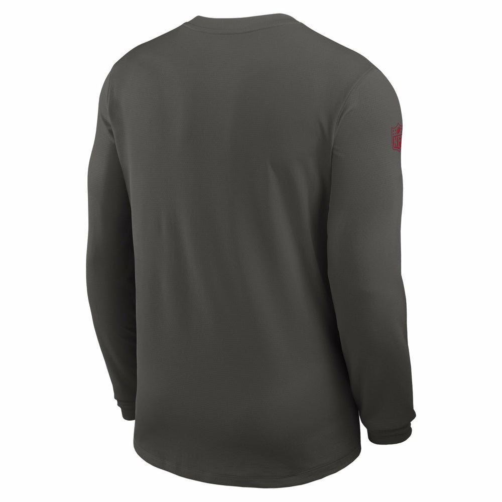 Tampa Bay Buccaneers Sideline Coach UV Dri-FIT Long Sleeve Shirt - Pewter
