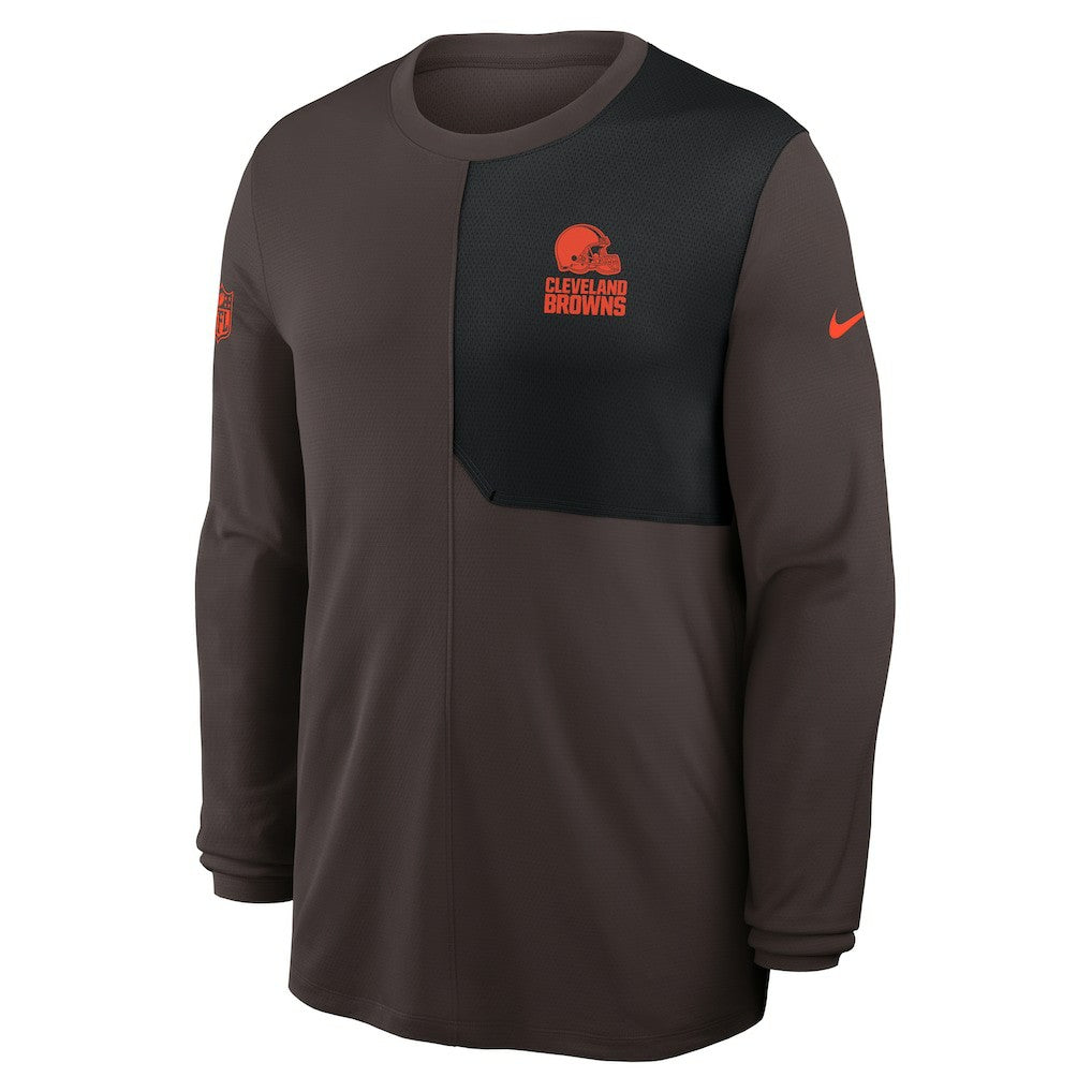 Cleveland Browns Sideline Coach UV Dri-FIT Long Sleeve Shirt - Brown