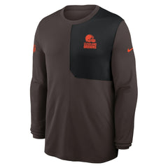 Cleveland Browns Sideline Coach UV Dri-FIT Long Sleeve Shirt - Brown
