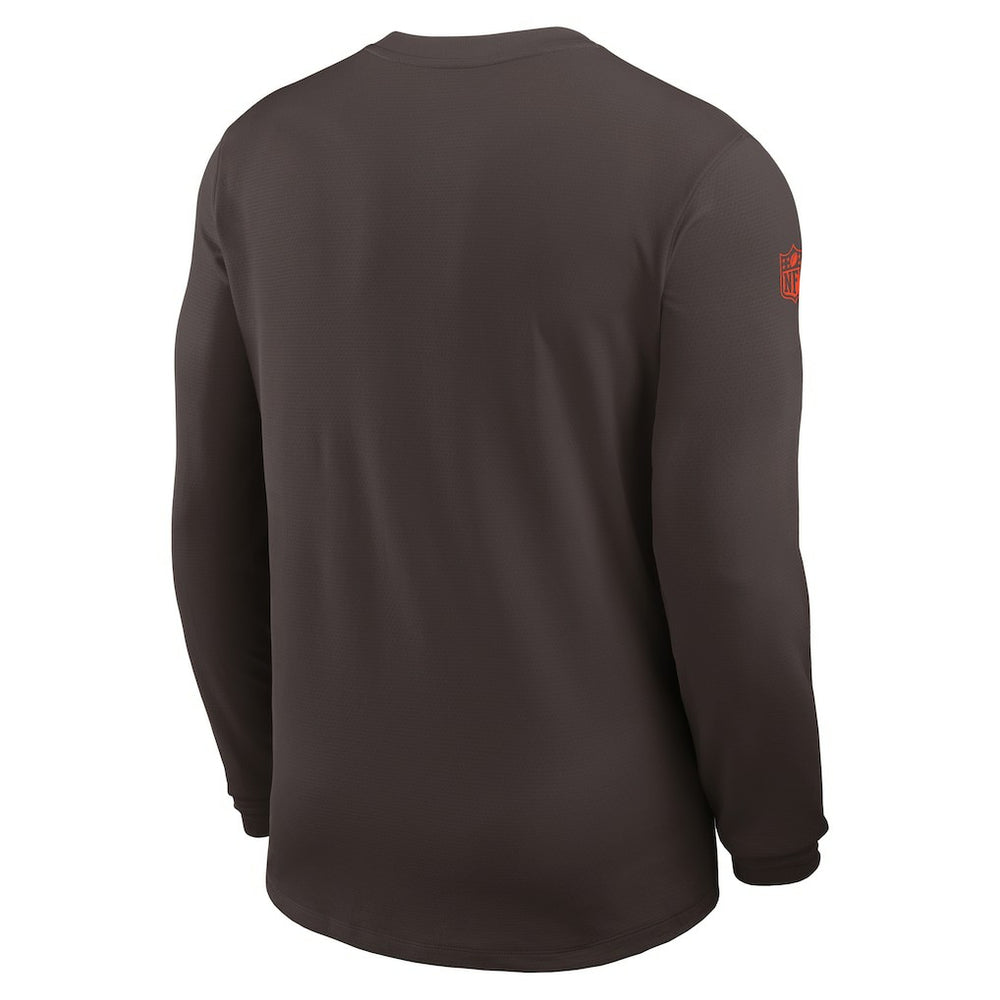 Cleveland Browns Sideline Coach UV Dri-FIT Long Sleeve Shirt - Brown