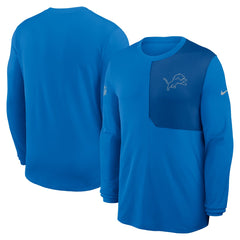 Detroit Lions Sideline Coach UV Dri-FIT Long Sleeve Shirt - Blue
