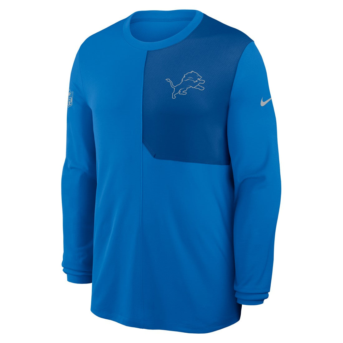 Detroit Lions Sideline Coach UV Dri-FIT Long Sleeve Shirt - Blue