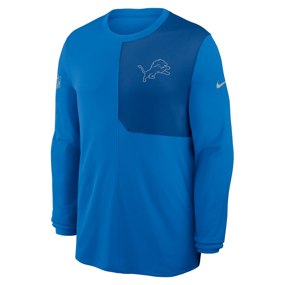 Detroit Lions Sideline Coach UV Dri-FIT Long Sleeve Shirt - Blue
