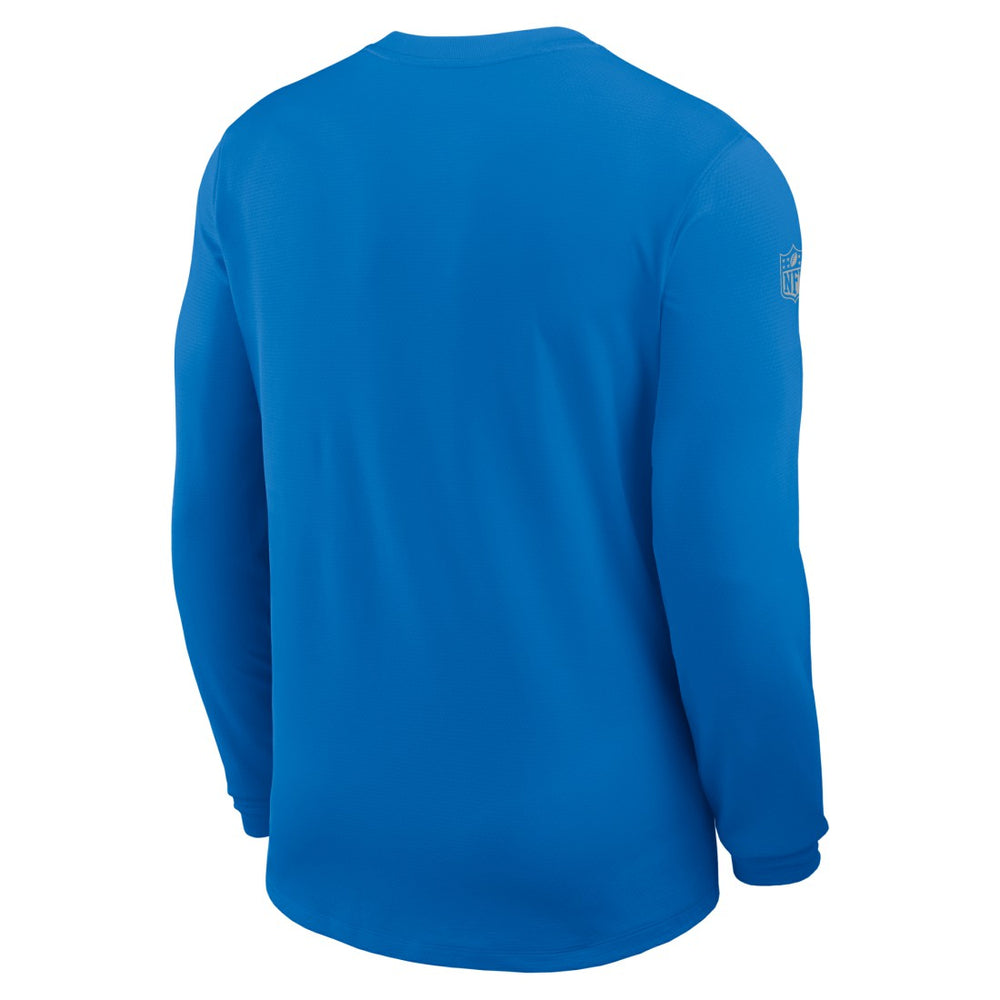 Detroit Lions Sideline Coach UV Dri-FIT Long Sleeve Shirt - Blue