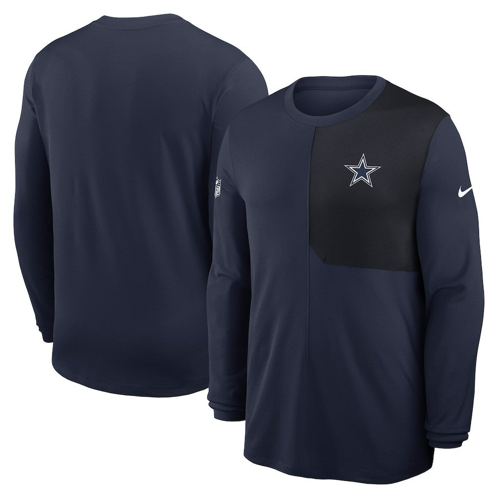 Dallas Cowboys Sideline Coach UV Dri-FIT Long Sleeve Shirt - Navy