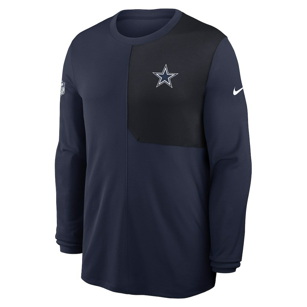 Dallas Cowboys Sideline Coach UV Dri-FIT Long Sleeve Shirt - Navy
