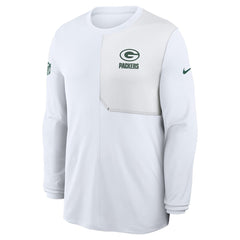 Green Bay Packers Sideline Coach UV Dri-FIT Long Sleeve Shirt - White