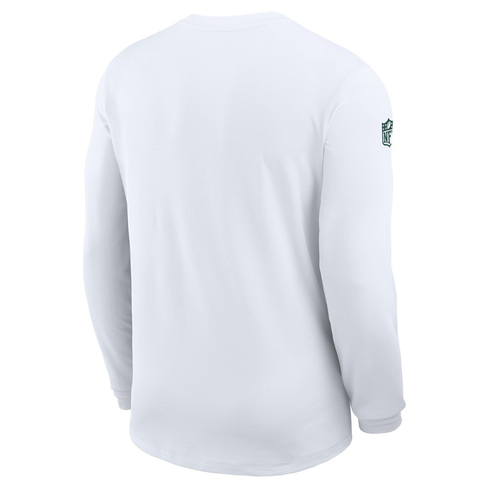 Green Bay Packers Sideline Coach UV Dri-FIT Long Sleeve Shirt - White