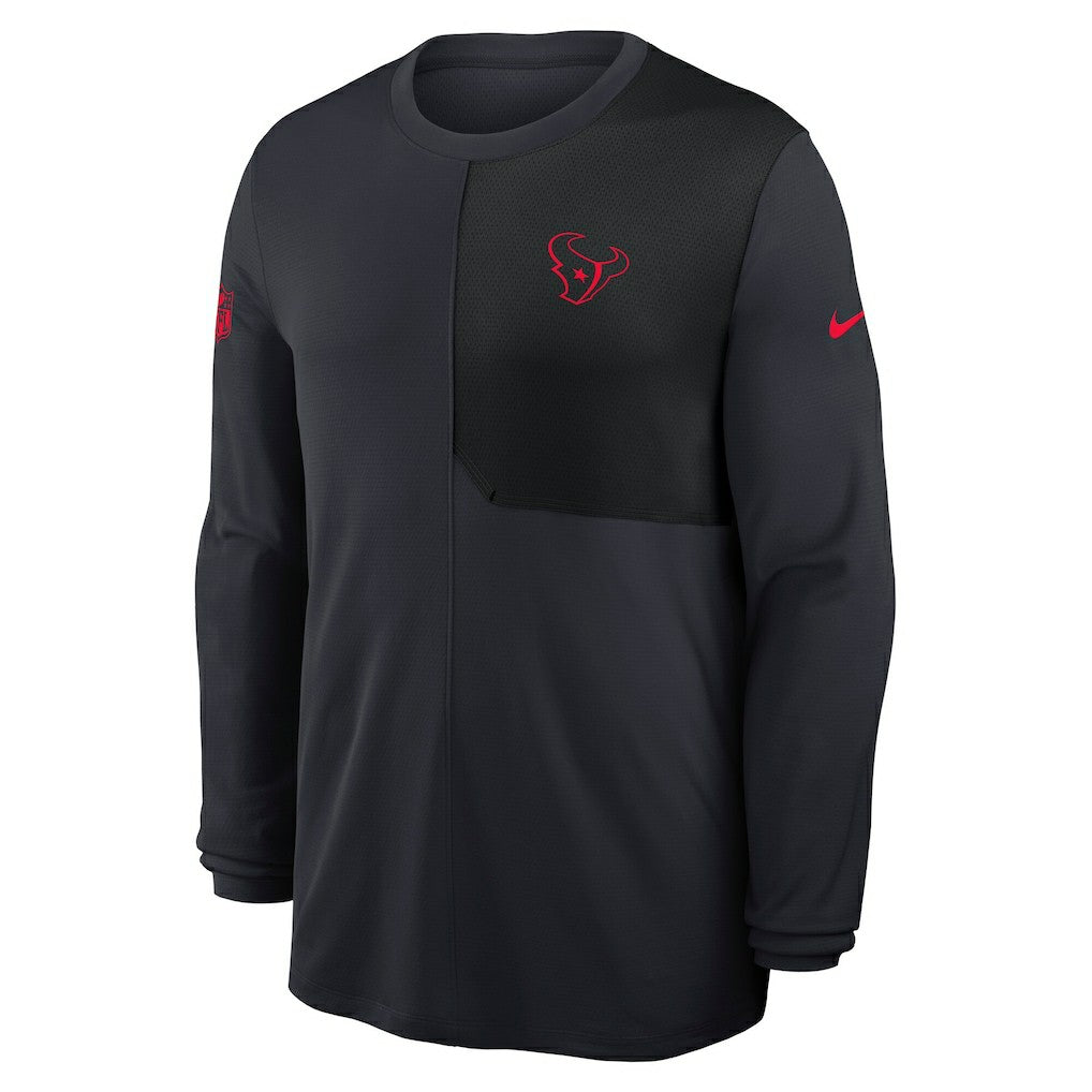 Houston Texans Sideline Coach UV Dri-FIT Long Sleeve Shirt - Navy