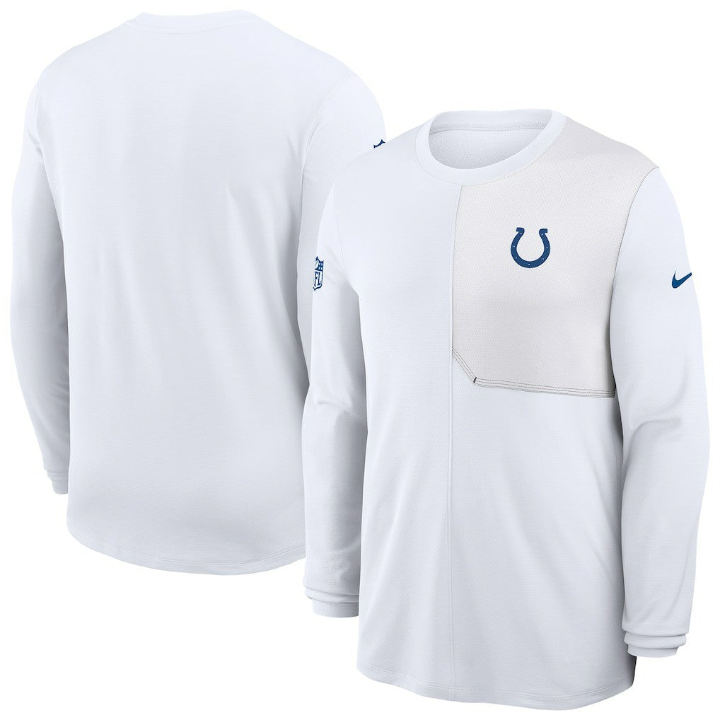 Indianapolis Colts Sideline Coach UV Dri-FIT Long Sleeve Shirt - White