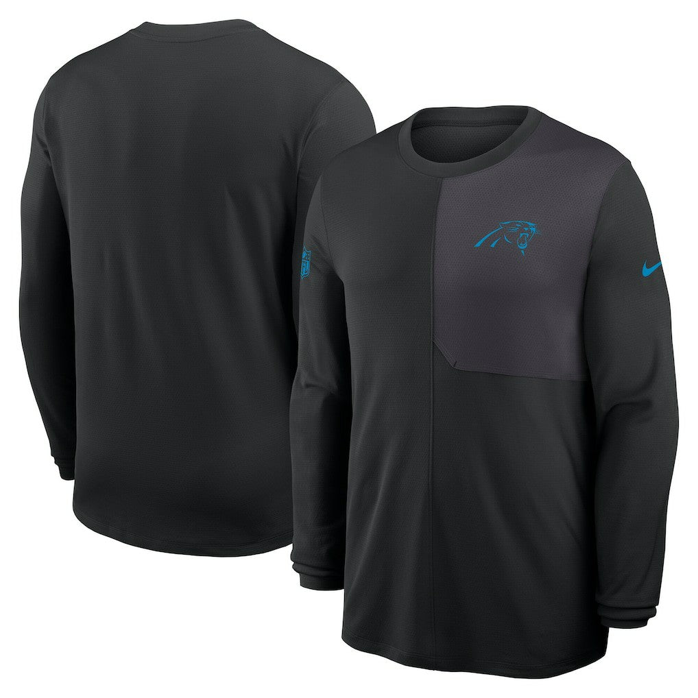 Carolina Panthers Sideline Coach UV Dri-FIT Long Sleeve Shirt - Black