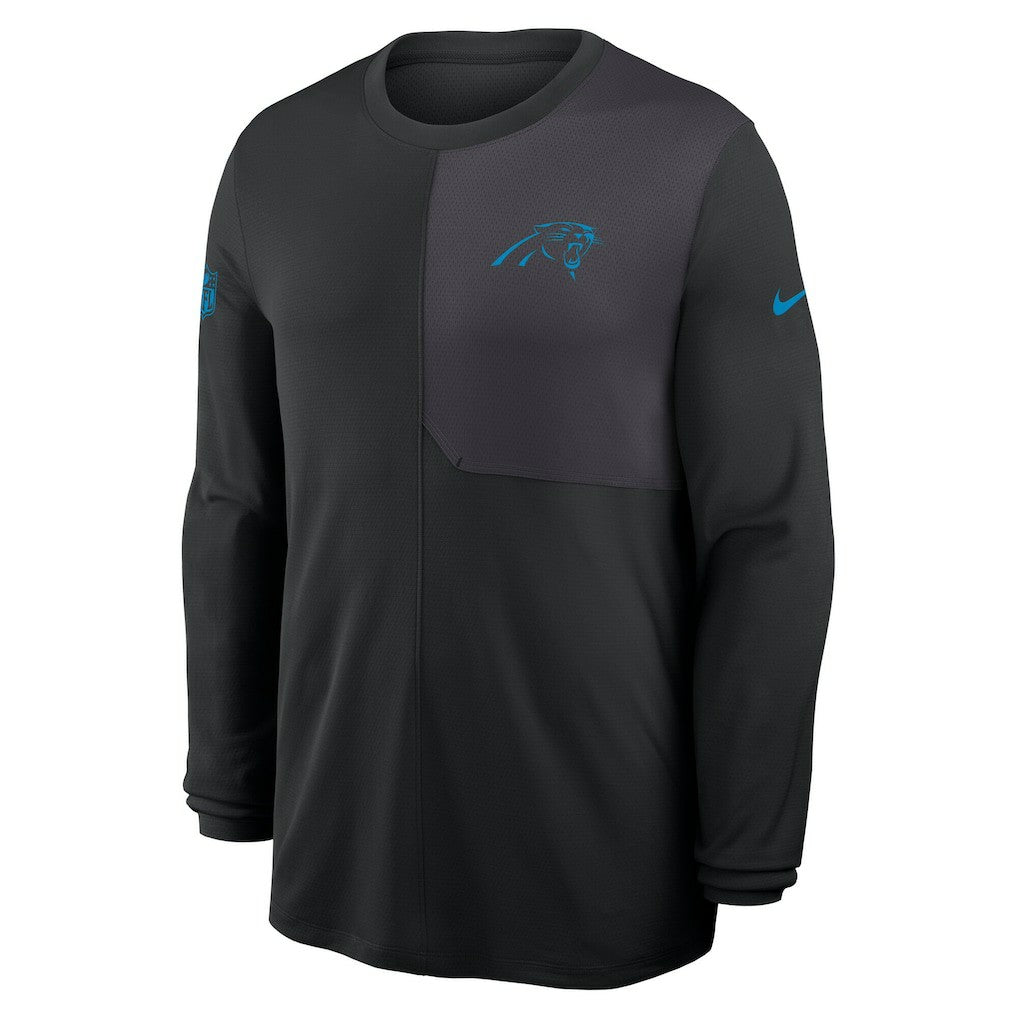 Carolina Panthers Sideline Coach UV Dri-FIT Long Sleeve Shirt - Black