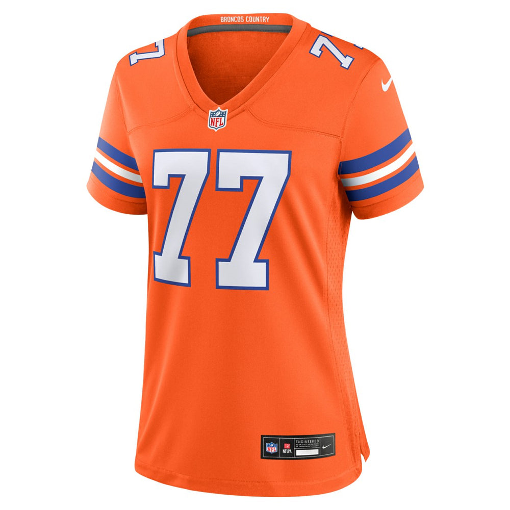 Quinn Meinerz Denver Broncos Women's Mile High Collection 1977 Throwback Player Game Jersey - Orange Jerseys