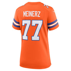 Quinn Meinerz Denver Broncos Women's Mile High Collection 1977 Throwback Player Game Jersey - Orange Jerseys